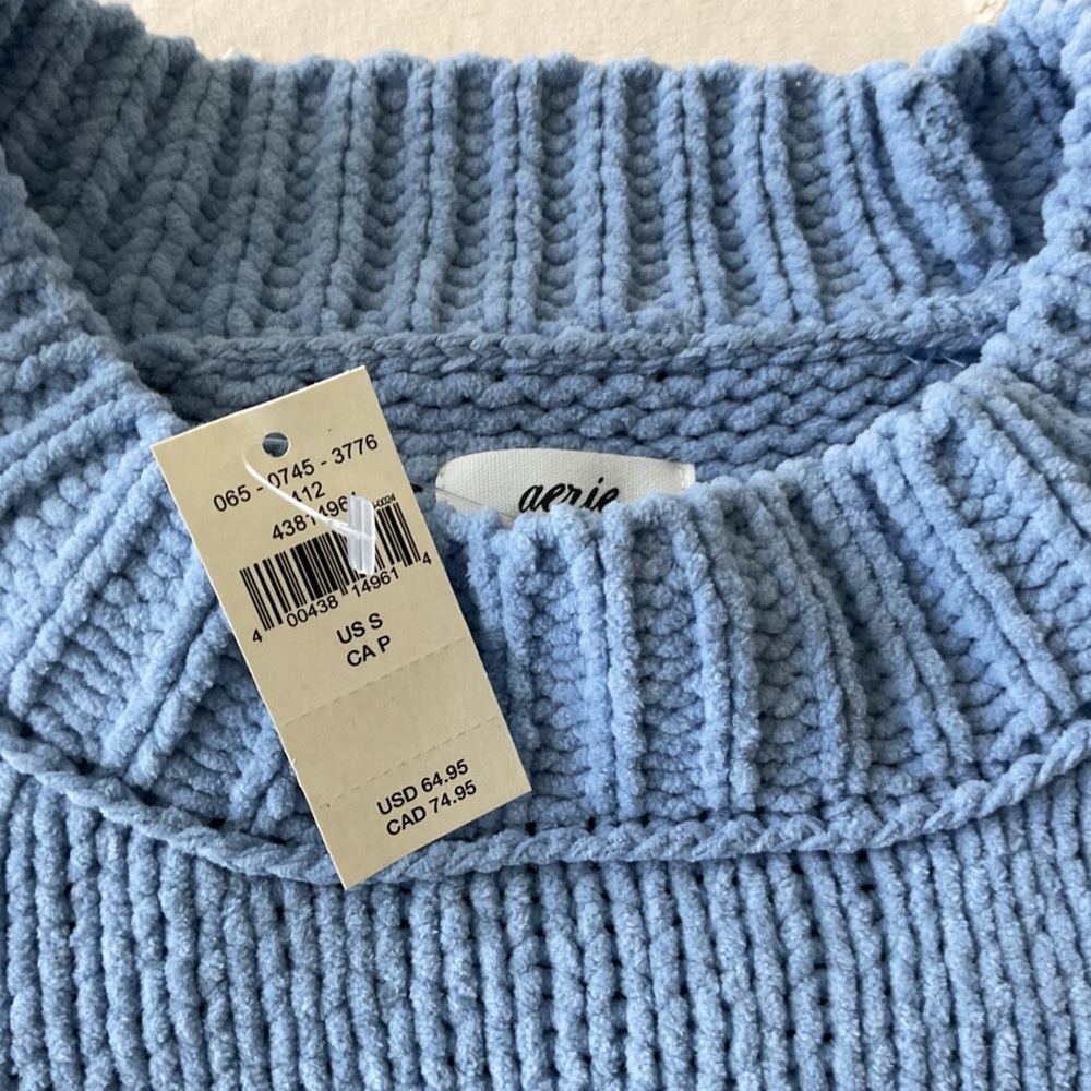 Aerie Light Blue Crew Neck Sweater S - Picture 10 of 10